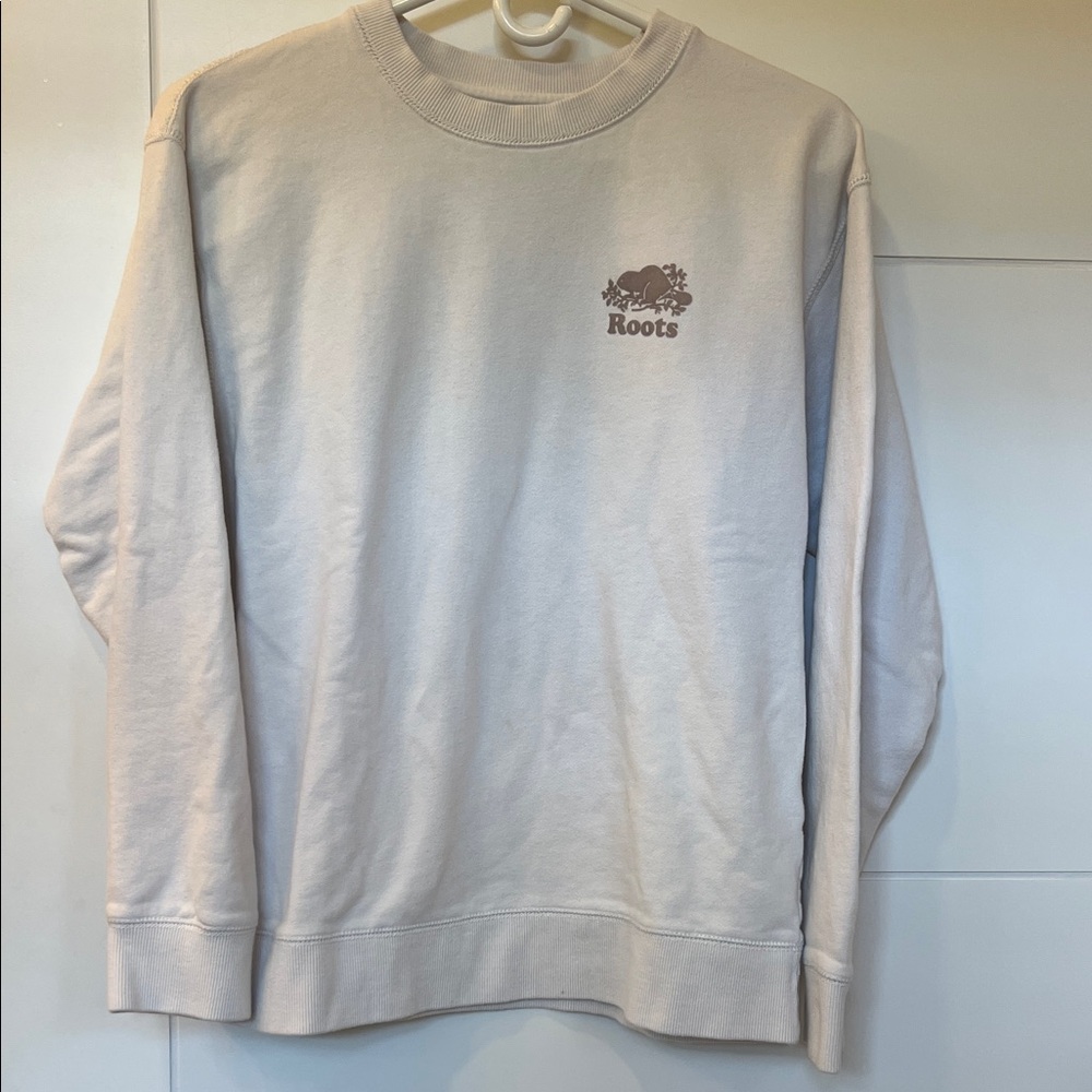 Roots White Women's Crewneck Sweatshirt